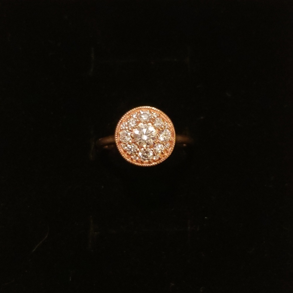 Diamond Cluster Ring in 14K Rose Gold